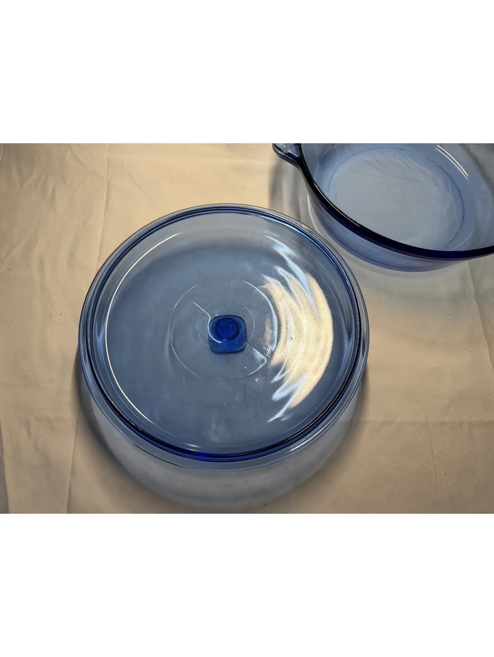 Anchor Hocking Fire King Sapphire Blue 2 Qt Covered Casserole Dish & Lid USA